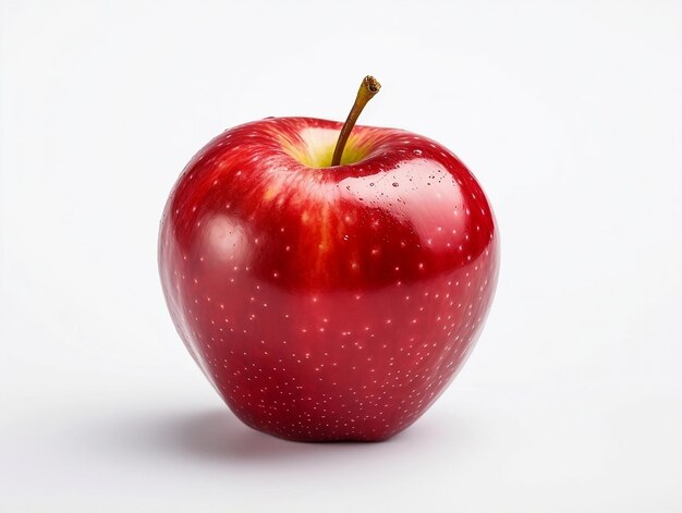 Fresh red apple fruit on white background