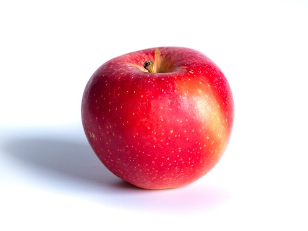 Fresh red apple isolated on white, healthy food