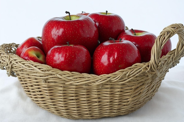 fresh red apples basket