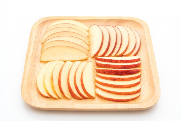 Fresh red apples sliced