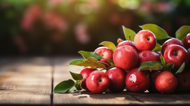 Fresh red apples on the table