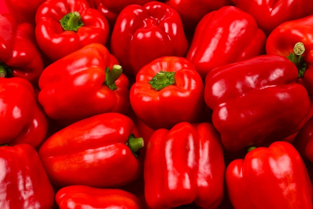 Fresh red bell pepper background.