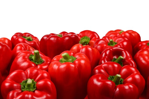 Fresh red bell pepper isolated on white background. Copy space.