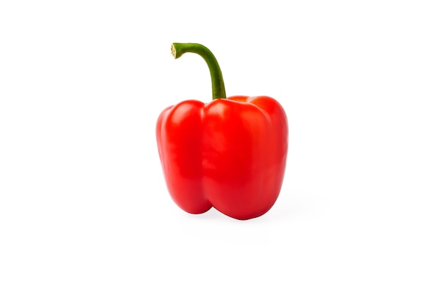 Fresh red bell pepper isolated on white background.