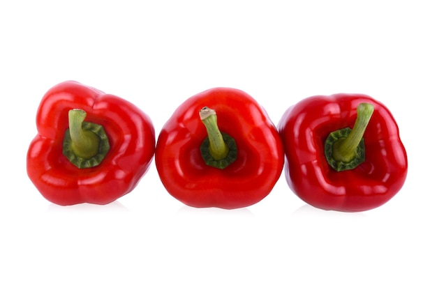 Fresh red bell pepper isolated on white background