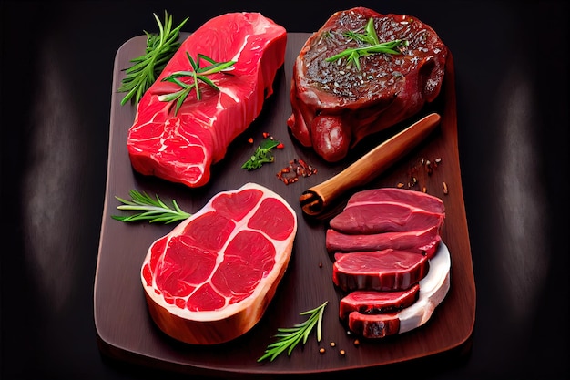 Свежее мясо Red Black Angus Prime для хорошего ужина