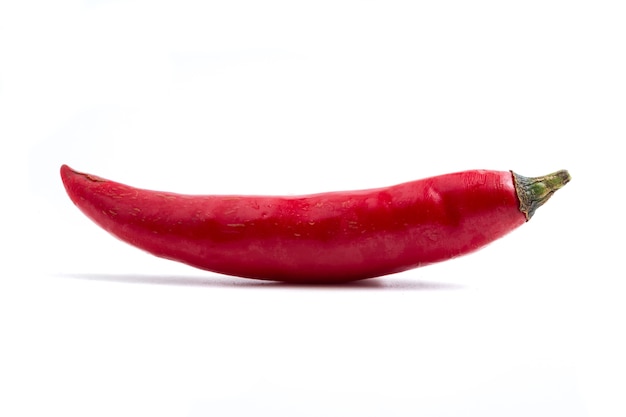 Photo fresh red chili papper on white background.