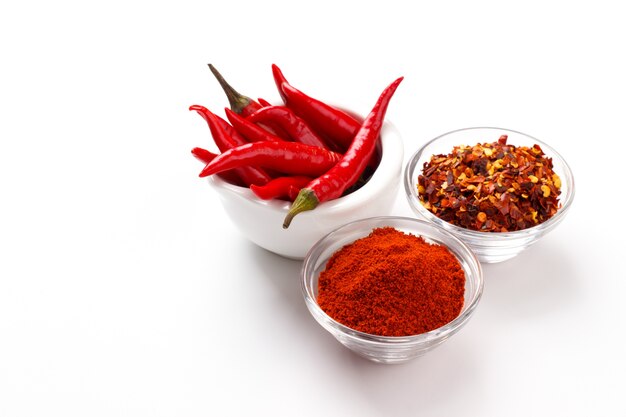 Fresh red chili peppers