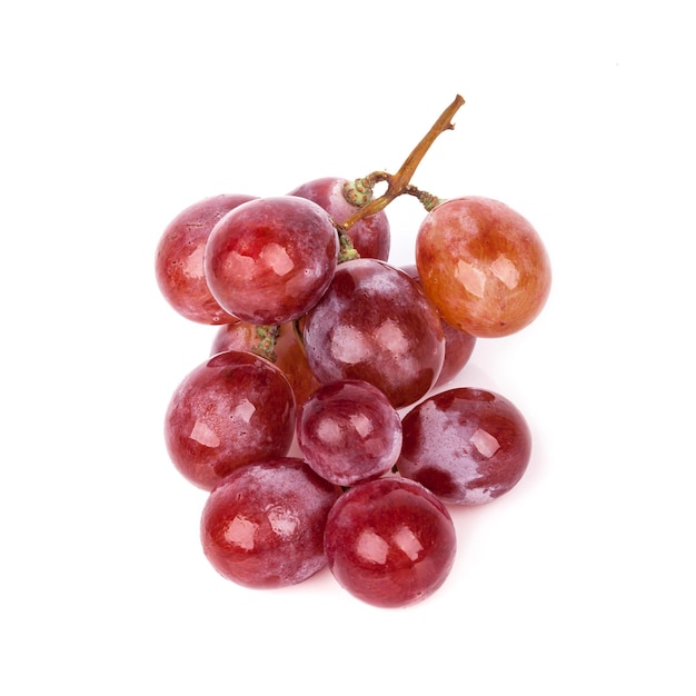 Fresh red grape isolated on white