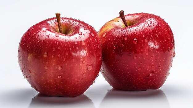 fresh red and green apple fruits with water droplets