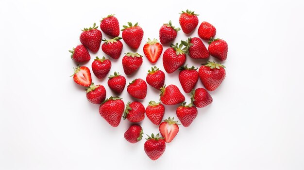 Photo fresh red heartshaped strawberry