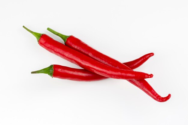 Fresh red pepper isolated on the white background