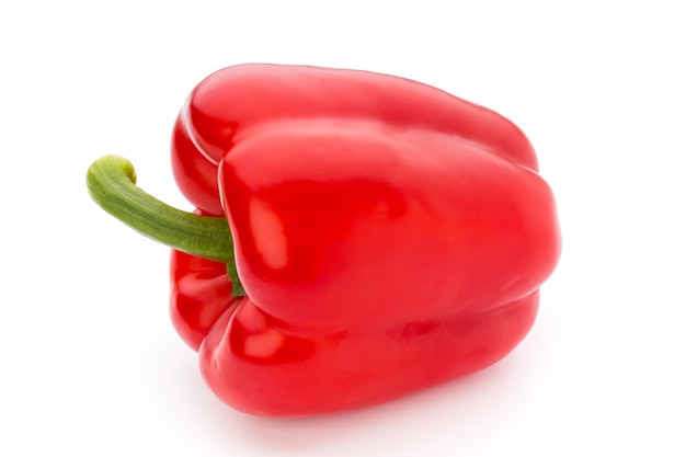 Fresh red pepper on white background, isolated.