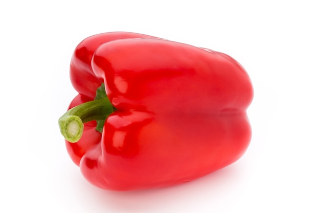 Fresh red pepper on white background, isolated.