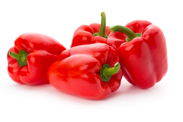 Fresh red pepper on white