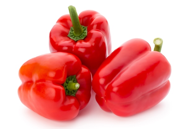 Fresh red pepper on white