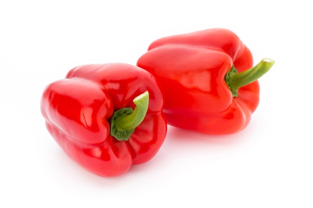 Fresh red pepper on withe background, isolated.