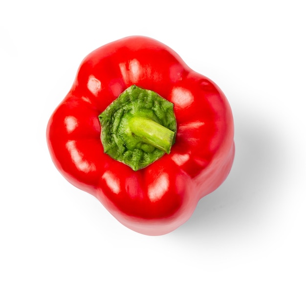 Fresh red peppers on white background.with clipping path