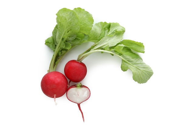 Fresh red radish isolated on white background