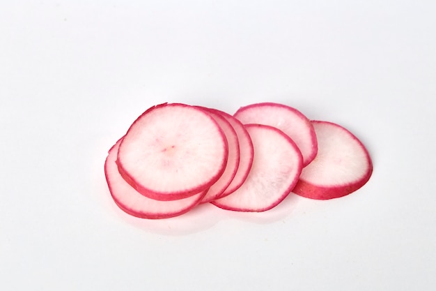 Fresh red radish slices