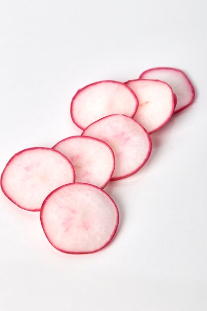 Fresh red radish slices