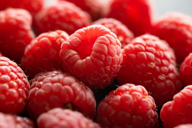 Fresh red raspberries