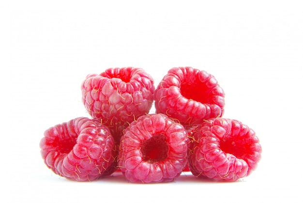 Fresh red raspberries