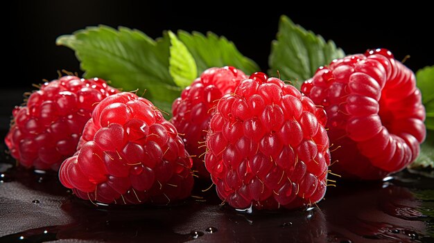 Fresh Red Raspberry Background