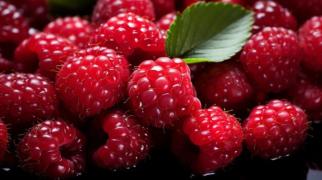 Fresh red raspberry background