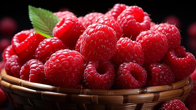 Photo fresh red raspberry background