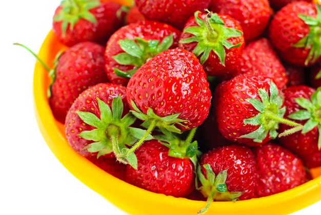 Fresh red ripe strawberries, shallow depth of field