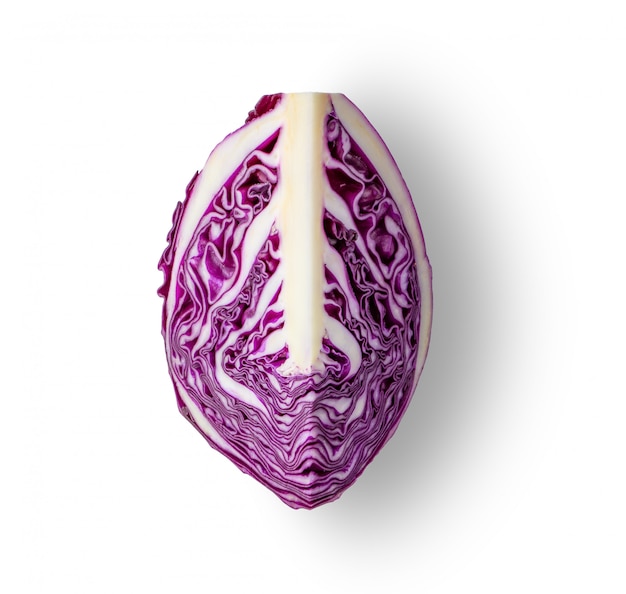 Fresh red slice cabbage isolated