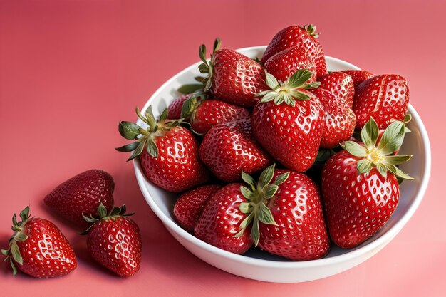 Photo fresh red strawberries strawberry studio photo strawberry in container