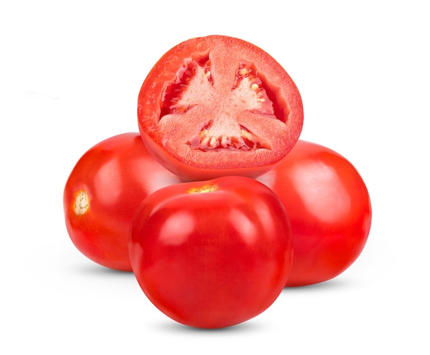 Fresh red tomato isolated on white background