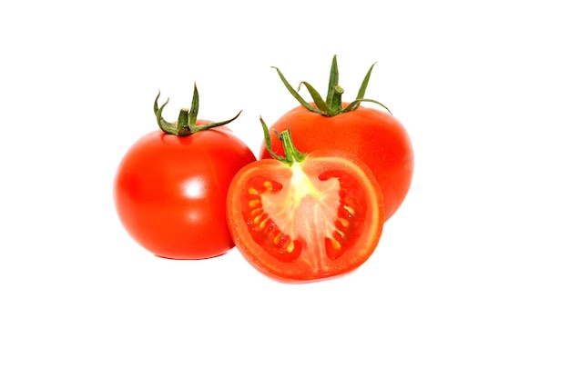 Fresh red tomato isolated on white