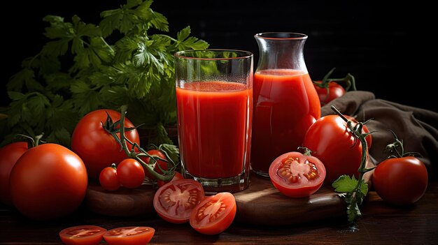 Fresh red Tomato juice