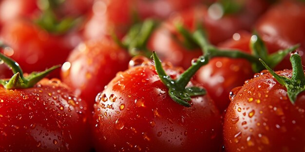 fresh red tomatoes closeup aGenerative AI