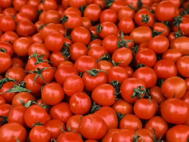 Fresh red tomatoes in the supermarket