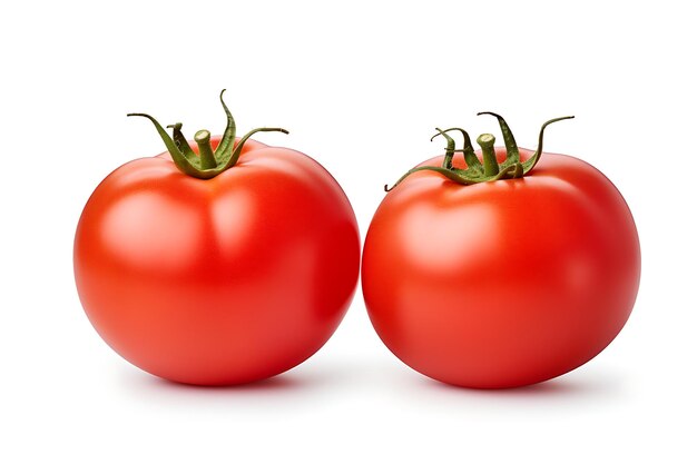 Fresh red two tomato isolated on white background