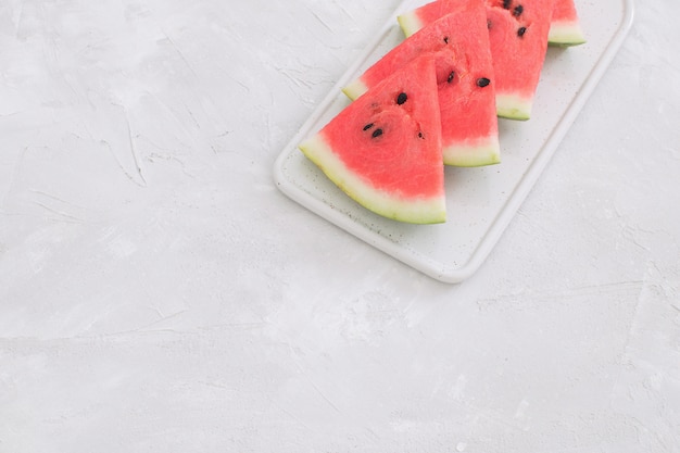 Fresh red watermelon slices Isolated White background 