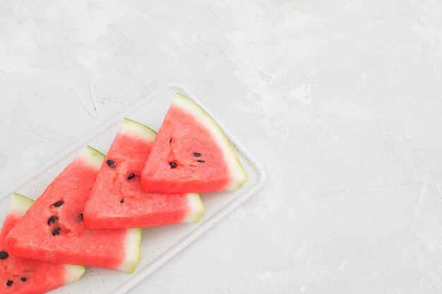 Fresh red watermelon slices Isolated White background