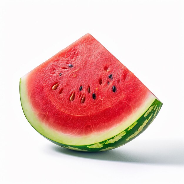 Fresh and red watermelon on white background