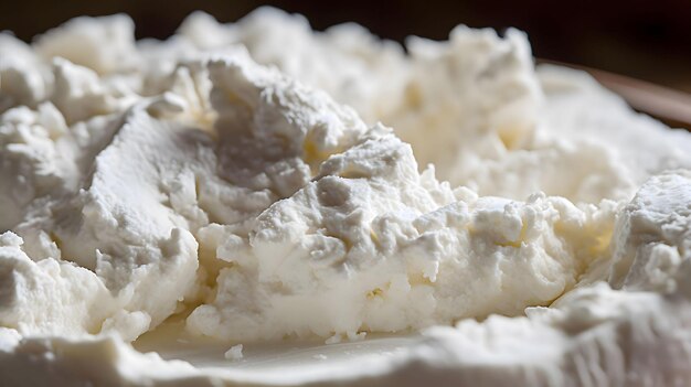 fresh ricotta in bowl on table