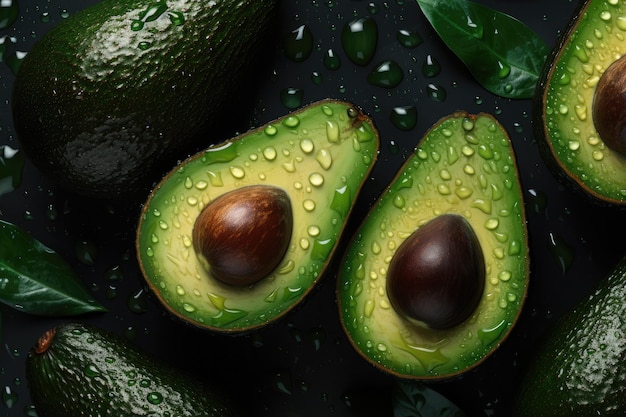 Fresh ripe avocado exotic healthy bio fruit food concept Generative Ai