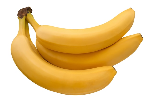 Fresh ripe bananas isolated on white background Clipping path for design