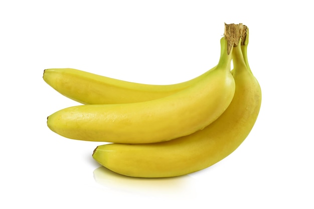 Fresh Ripe Bananas Isolated on a White Background with Clipping Path