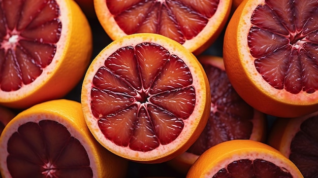 Fresh ripe Blood Oranges as background