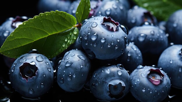 fresh ripe blueberries berries