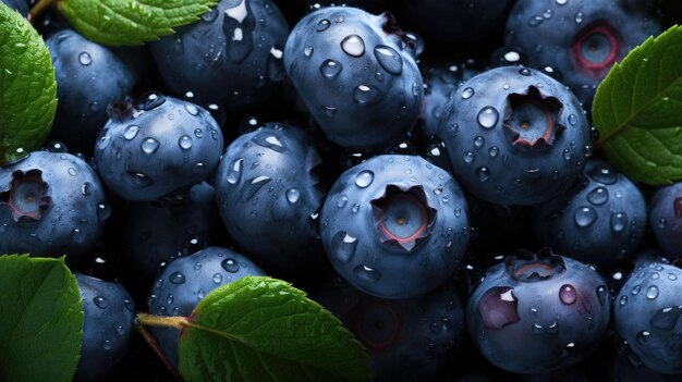 fresh ripe blueberries berries