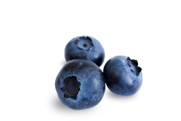 Fresh ripe blueberries isolated on a white background